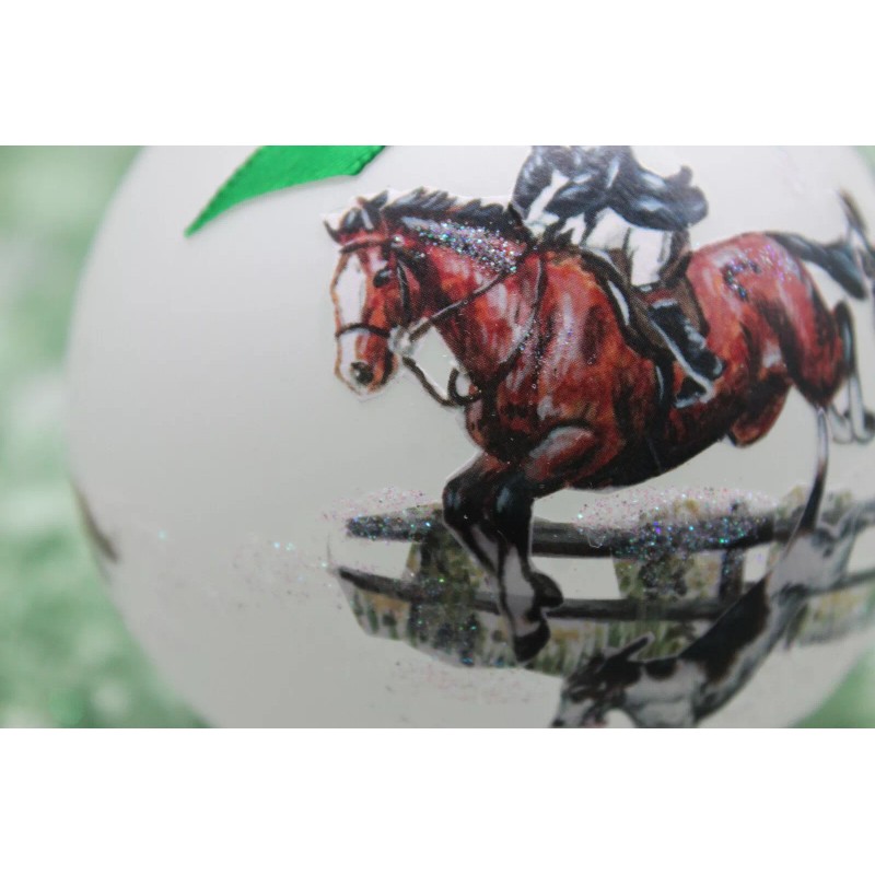 H046 Hand-made Christmas Ornament horse - brown & sorrel fox