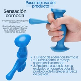 2 Piezas Masajeadores Manual Cuello Espalda Libera Tensión Alivia Estrés Relajante Práctico Diseño Ergonómico Masaje Manual Shiatsu Puntos Acupuntura 