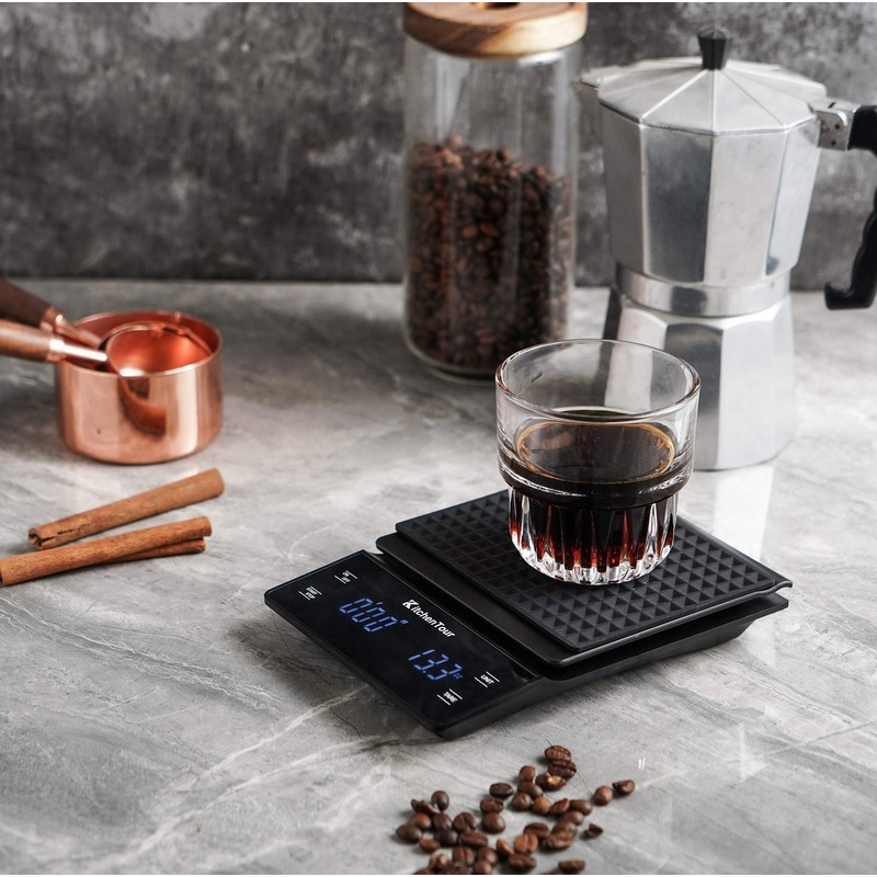 KitchenTour Coffee Scale with Timer 3kg/0.1g High Precision Pour Over
