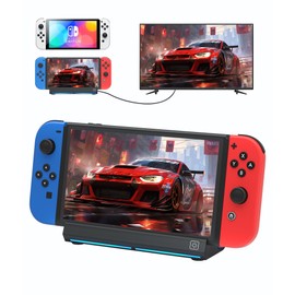 Estación de muelle de TV compatible con interruptor/interruptor OLED de repuesto compatible con base de interruptor oficial, estación de acoplamiento de interruptor compatible con salida 4K