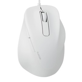 Elecom M-XGL30UBSKWH Wired Mouse, EX-G, Quiet, Large, 5 Buttons, AskDoctors Evaluation Service, Antibacterial, White