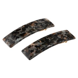 France Luxe Rectangle Barrette Pair, Pavlova Black