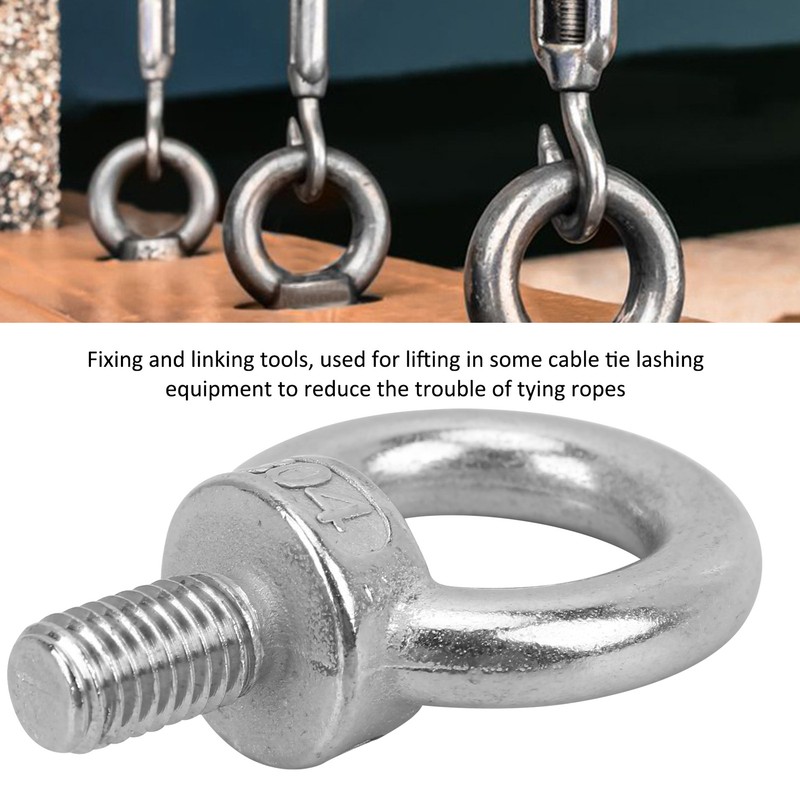 4Pcs Stainless Steel Lifting Ring Eye Bolt Heavy Duty Machinery