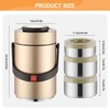 3-Tier Stackable Insulated Food Jar, 2.3L Portable Bento Lunch Box,