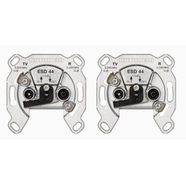 Kathrein ESD 44 Aerial Socket, Passage Type for BK and SAT (Pack of 2)