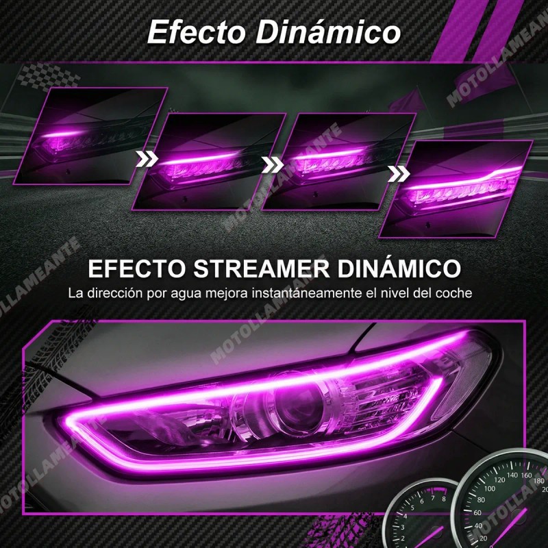 60cm Par Tira Led Drl Flexible Direccional Secuencial Auto