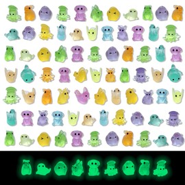 150/200 Luminous Mini Resin Animals Variety Pack Kit, 30 Types Tiny Resin Animals Figures, Hide Mini Figures Micro Landscape Ornaments Fairy Garden Accessories (150)