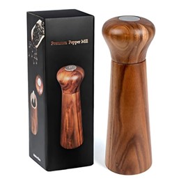 Wooden Pepper Grinder,Refillable Pepper Mill,Adjustable Pepper Shaker,Spices Mill,Ceramic Pepper Grinder Seasoning Mill,Madera Pimienta Grinder,Salt Mill Tableware Gift for for Gifting