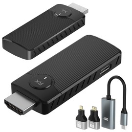 Wireless HDMI Display Dongle Adapter,4K-Plug&Play Wireless Transmitter for Streaming Media Video/Audio from Smartphone, PC, Laptop to HDTV/Monitor/Projector, Supports iOS, Android, Windows, Mac OS