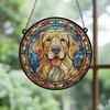 Image Industry Golden Retriever Stained Glass Effect Suncatcher - Garden