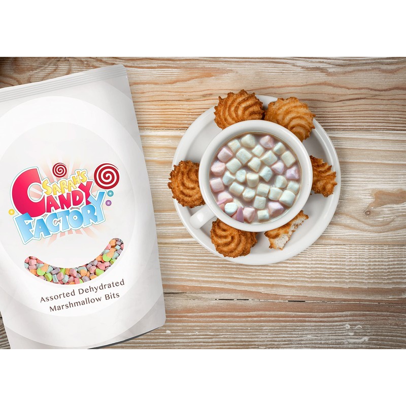 Sarahs Candy Factory Assorted Dehydrated Marshmallow Bits in Resealable Bag,