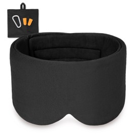 100% Modal Cotton Sleep Mask, Premium Eye Mask, Large Sleeping Mask, Night Mask with Adjustable Fastening for Men and Women, Super Soft and Comfortable for Night Sleep and Travel, Black