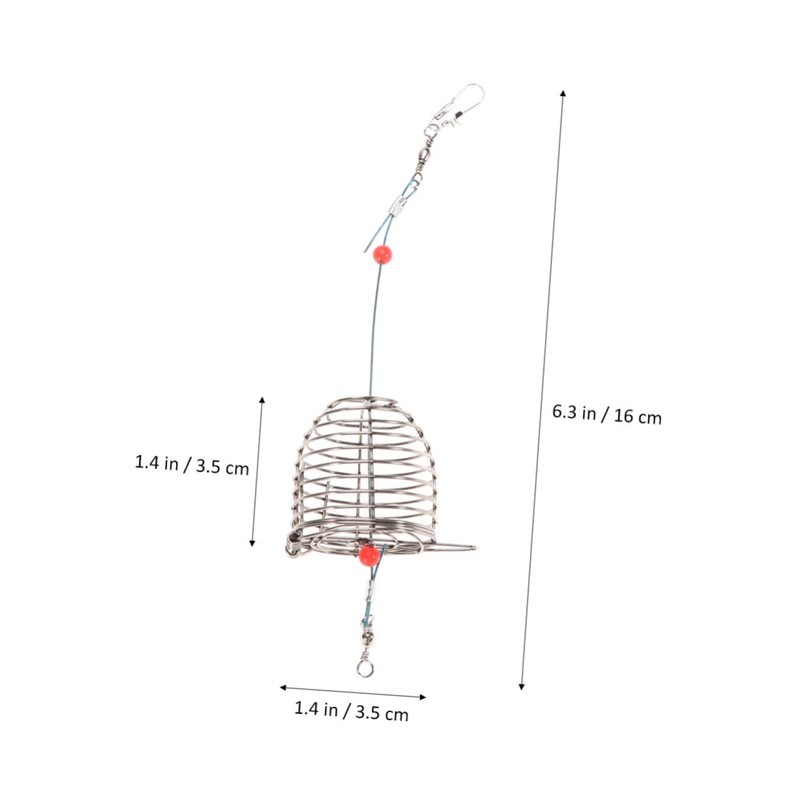 5 pcs Fishing Bait Cage Trap Basket Feeder Holder Catfishing