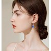 YONVUN Crystal Gemstone Drop Dangle Leverback Earrings Plated 18k Gold