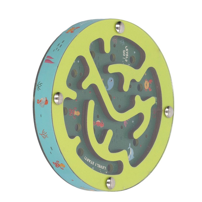 Balance Maze Game Double Sided Educational Round Portable Wooden Ball