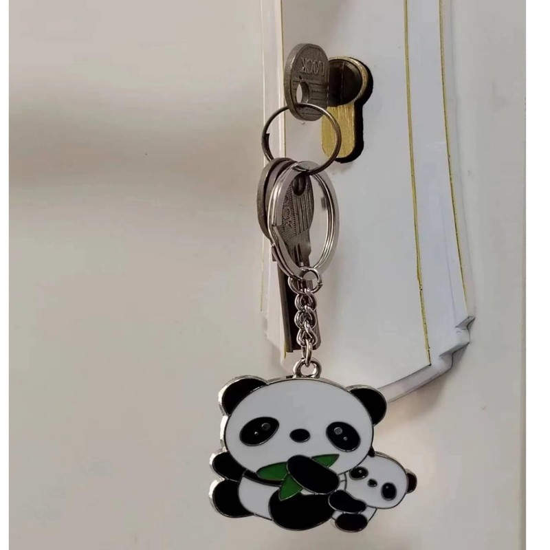 LiJuanWang Keyring Pendant, Gift Keyring, Bamboo Panda Keyring, Metal Lucky