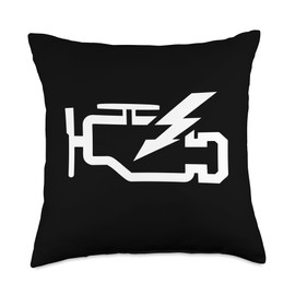 Mechanic & Automotive Artful Visions Check Engine Light Funny Automotive Mechanic Throw Pillow, 18x18, Multicolor
