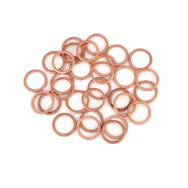 A ABSOPRO 30pcs Copper Washer Flat Sealing Gasket Ring Spacer for Car 12 x 16 x 1.5mm Item Replacement