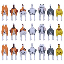 21 Pieces Kitten and Puppy Fruit Forks, Cute Cartoon Fruit Forks, Creative Fruit Forks, Plastic Fruit Forks