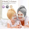 Mumoo Bear 3 Pack Microfiber Hair Drying Towel Wrap Super
