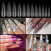 KOXXIAMOQ Pack of 240 False Nail Tips, Clear Extra Long