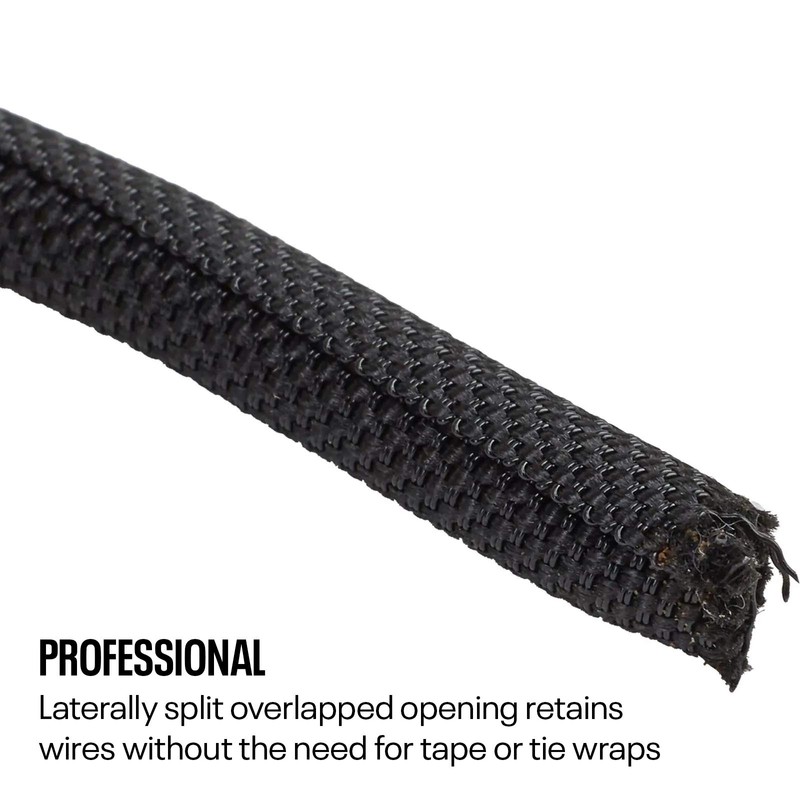 Braided Cloth Split Wire Loom Wrap, 1/8 Inch, 30 Foot