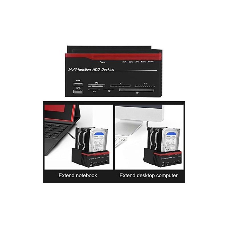SQUADO USB 3.0 Dual Bay Docking Station for 2.5/3.5" SATA/IDE