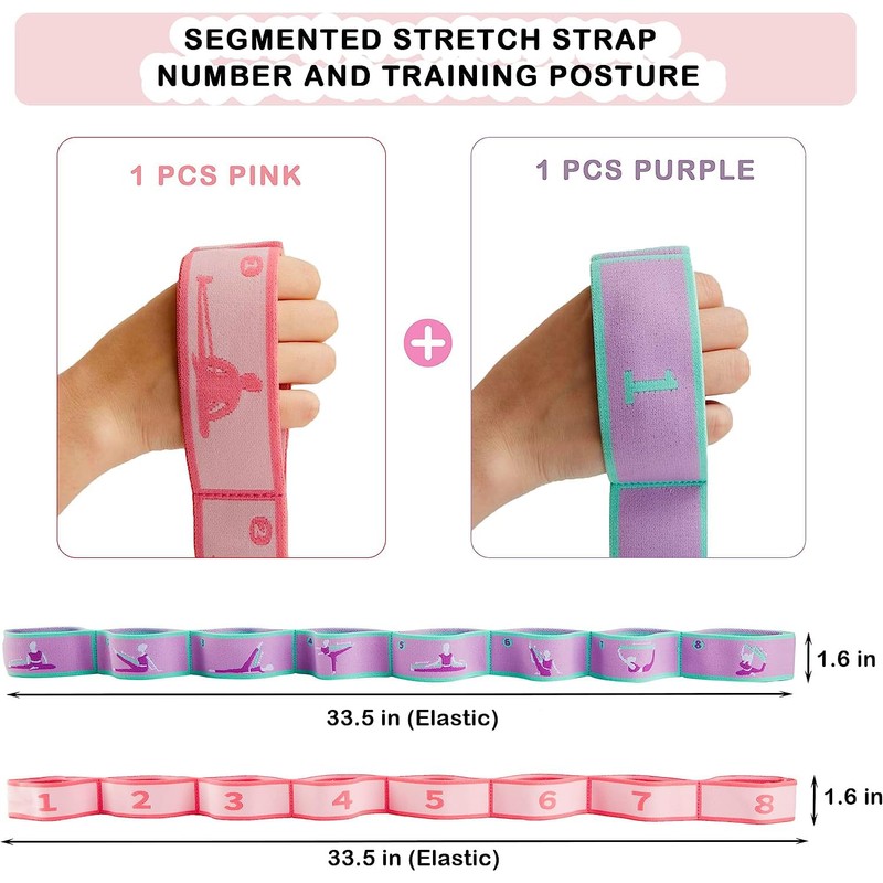 Stretch Straps with Loops for Exercise, 2 Pcs Yoga Stretch