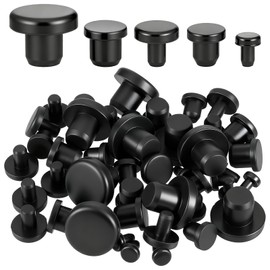 50 PCS Silicone Rubber Hole Plugs 1/8" 3/16" 1/4" 5/16" 3/8" Holes Rubber Bumper Plugs Round Rubbers Stoppers Plug Black Rubber-Plug Kit Assorted Sizes for Round Holes Bottles Tube