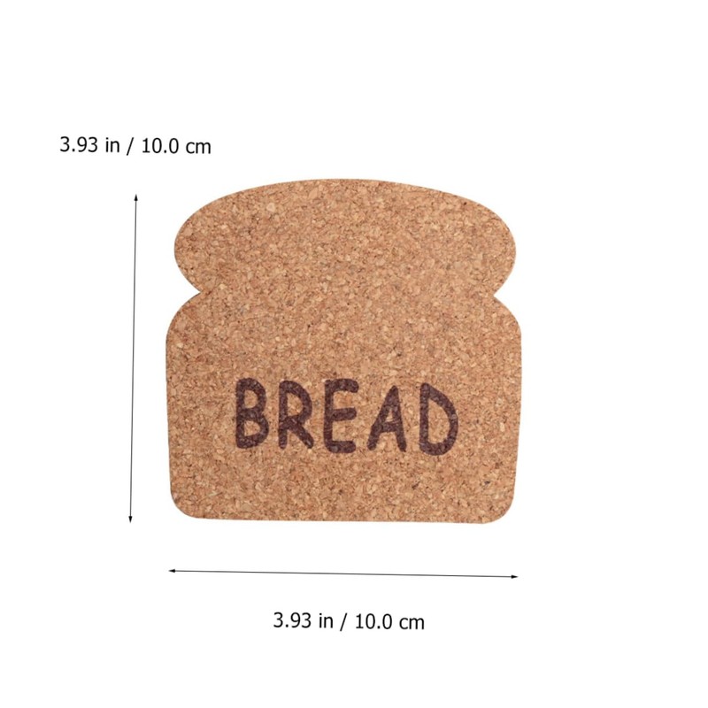 STOBAZA 3sets Bread Shape Heat Insulation Coasters Creative Cork Cup