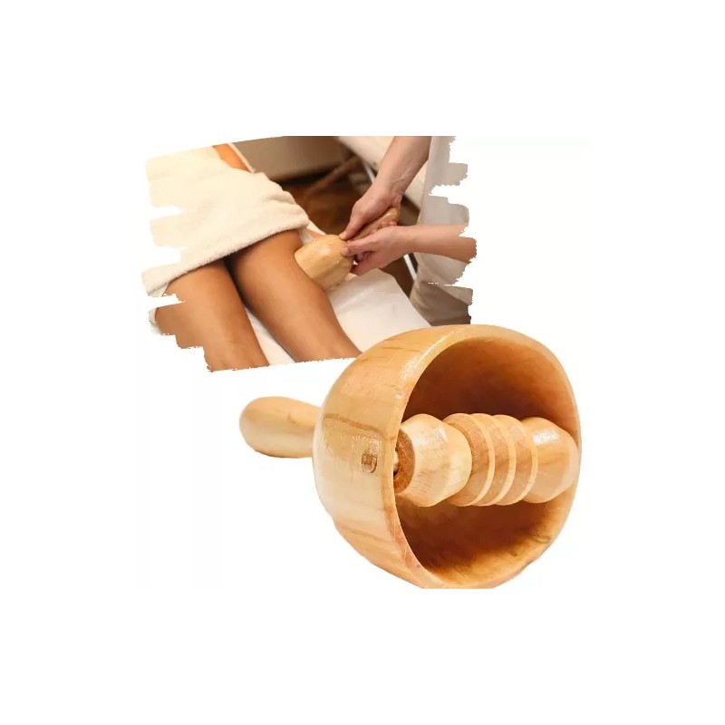 Mexicaja 2 Copas Suecas Con Rodillo Maderoterapia- Anti Celulitis -