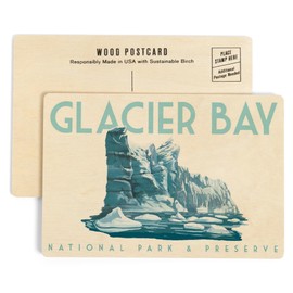 Glacier Bay National Park and Preserve, Alaska, Glacier (4x6 Birch Wood Postcards, 2-Pack Stationary, Rustic Home Wall Decor)