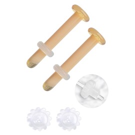 [KiLa] Skin Colored Glass Earrings, Skin Color, Comes with Hard to Remove Catch, Inconspicuous, For School, Job Hunting, Sleeping, Metal Allergies, Tempered Glass, First Earrings, Retainer, Tempered