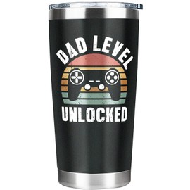 New Dad Gifts, First Time Dad Gifts, Dad Level Unlocked Tumbler, Pregnancy Announcement for Expecting Dad Husband, Fathers Day Christmas Birthday Gifts for Dad To Be 20 Oz