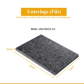 Prickeln tingling set (2 prickling felt, 2 needles, 2 templates) - felt pad (20 x 15 cm, 9 mm thick) and tingling needle for small hands with wooden handle 7.8 cm, prickle pad set for children and