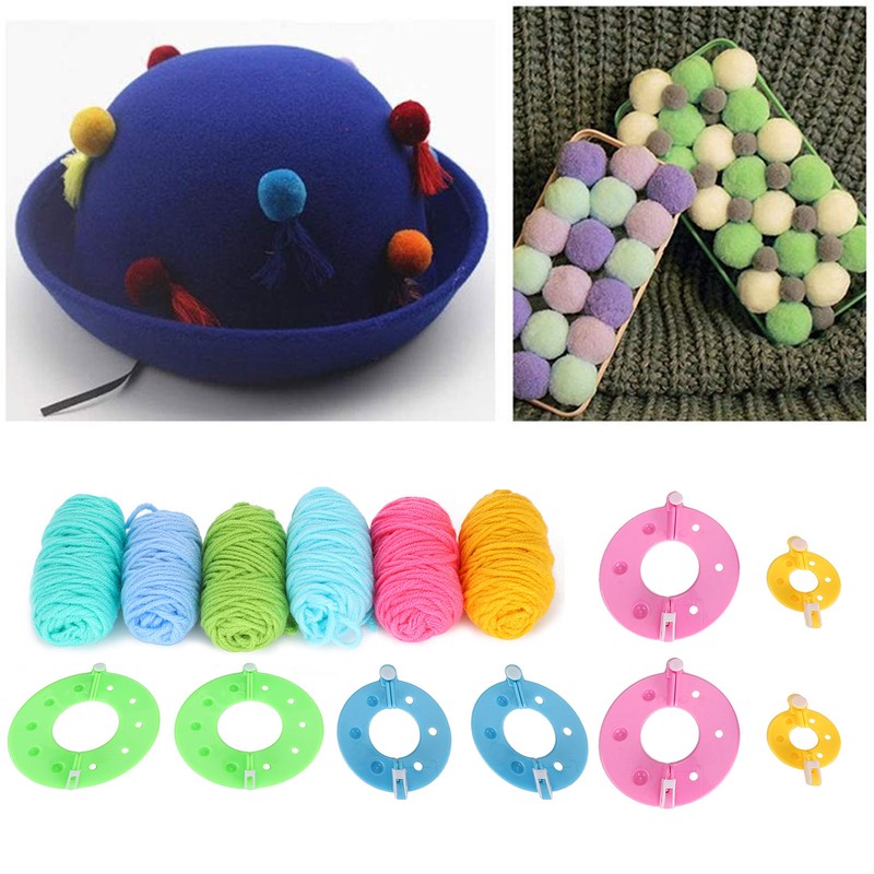 Pompom Maker Kits Colorful Fluff Ball Weaver DIY 6 Color