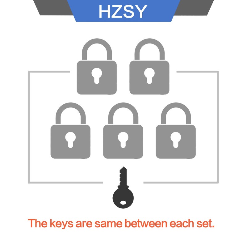 HZSY Padlocks Keyed Alike, Pack of 24, Laminated Steel Keyed