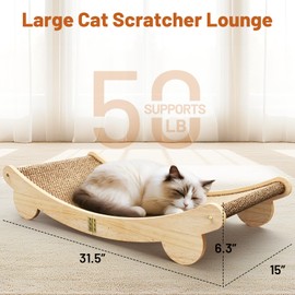 Ordora Extra Large Cat Scratcher: 31.5 inch Cat Scratch Pad&Bed Lounge for Indoor Cats - Modern Cats Furniture for Scratching and Resting