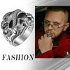 Rofusn Gothic Skull Snake Band Ring, Stainless Steel Cocktail Party