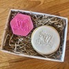LissieLou Happy Birthday Cookie Stamp Icing Fondant Embosser in Curly