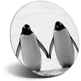 Destination Vinyl ltd Magnet for Refrigerator, Fridge BW - Cute Penguin Pair Holding Hands for Office, Cabinet and Whiteboard, Magnetic Stickers, 43341