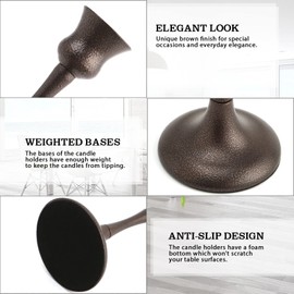 Candle Stick Candle Holder Set of 3 Metal Candlestick Holders Candle Stand Taper Candle Holders for Table Centerpiece Fireplace Mantle Decor, Ideal Gift for Wedding Thanksgiving Christmas Housewarming