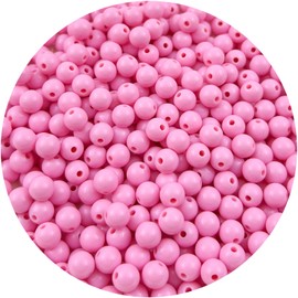 Mulutoo 200Pieces 10MM Acrylic Round Beads Round Acrylic Balls Chunky Beads Smooth Spacer Plastic Pastel Beads Craft Beads for Necklace and Bracelet Making Crafting Supplies(180-pink)