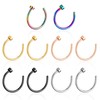 HJZHII Pack of 10 Nose Rings, Nose Piercing, Stainless Steel