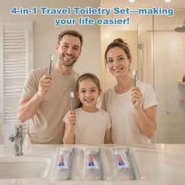 Toothbrush and Toothpaste Set,Bulk Travel Toothbrush Kit (5-Pack)