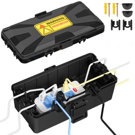 Clatoon Outdoor Electrical Box Waterproof 10.3 x 5.9 x 3.7 in, Waterproof Extension Cord Cover Outlet Box, Weatherproof Connection Box for Electronics Outside, Power Strip, Holiday Light, Cable, Plug