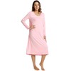 NACHILA Women's Nightgowns-Viscose Made from Bamboo,Long Sleeve Nightshirt Soft Sleep
