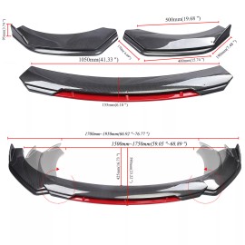 Unbranded For Dodge Durango Front Bumper Lip Spoiler/ Body Kit+Side Skirt Carbon Fiber