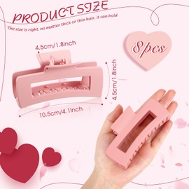 Xunyee 8 Pinzas para el Cabello Cuadradas para Dama de Honor Pinzas Rosadas Rectangulares Grandes para de Novia de 4,1 Pulgadas Decoraciones para Despedida de Soltera Accesorios para Regalo de Boda