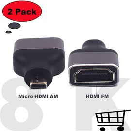 Kework 2 Pack HDMI 8K Extender, Micro HDMI 2.1 Version Male to HDMI 2.1 Version Female Extension Adapter Connector Converter Coupler, 8K@60Hz